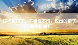 这样包饺子，不破皮不馅，捏出的褶子特别好看！