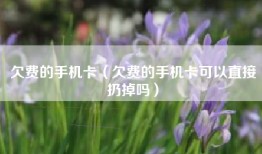 欠费的手机卡（欠费的手机卡可以直接扔掉吗）