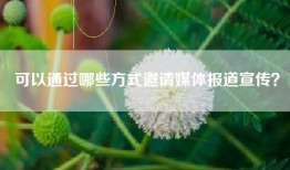 可以通过哪些方式邀请媒体报道宣传？