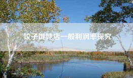 饺子馄饨店一般利润率探究