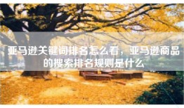亚马逊关键词排名怎么看，亚马逊商品的搜索排名规则是什么