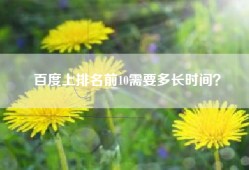 百度上排名前10需要多长时间？
