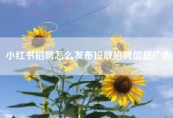 小红书招聘怎么发布投放招聘信息广告