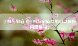 手机与家庭（手机与家庭网络可以长距离连接吗）