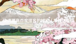 快速提高百度排名的秘密（掌握这些技巧）