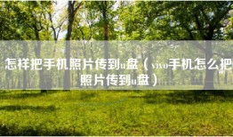 怎样把手机照片传到u盘(vivo手机怎么把照片传到u盘)