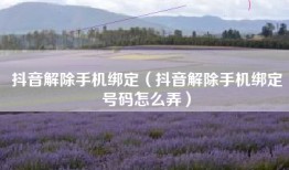 抖音解除手机绑定（抖音解除手机绑定号码怎么弄）