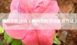 华为手机活动（华为手机活动截屏方法）