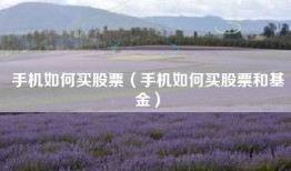 手机如何买股票（手机如何买股票和基金）