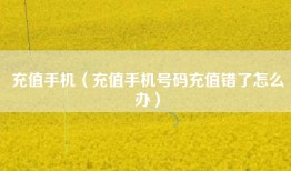 充值手机（充值手机号码充值错了怎么办）