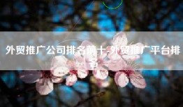 外贸推广公司排名前十-外贸推广平台排名