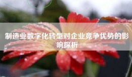 制造业数字化转型对企业竞争优势的影响探析