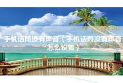 手机话筒没有声音（手机话筒没有声音怎么设置）