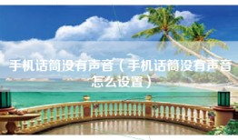 手机话筒没有声音（手机话筒没有声音怎么设置）