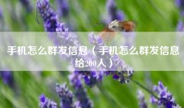 手机怎么群发信息（手机怎么群发信息给200人）