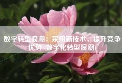 数字转型浪潮：采用新技术，提升竞争优势 (数字化转型浪潮)