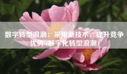 数字转型浪潮：采用新技术，提升竞争优势 (数字化转型浪潮)
