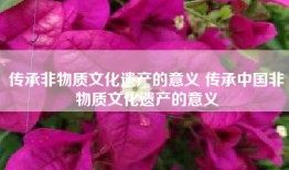 传承非物质文化遗产的意义 传承中国非物质文化遗产的意义