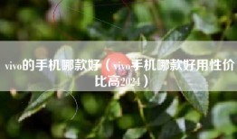 vivo的手机哪款好（vivo手机哪款好用性价比高2024）