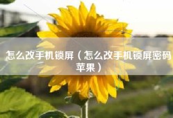 怎么改手机锁屏（怎么改手机锁屏密码苹果）