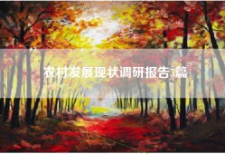 农村发展现状调研报告5篇