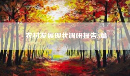 农村发展现状调研报告5篇