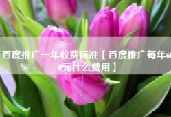百度推广一年收费标准【百度推广每年600元什么费用】