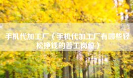 手机代加工厂（手机代加工厂有哪些轻松挣钱的普工岗位）