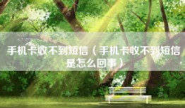 手机卡收不到短信(手机卡收不到短信是怎么回事)