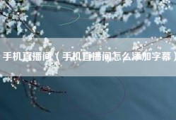 手机直播间（手机直播间怎么添加字幕）