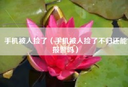 手机被人捡了（手机被人捡了不归还能报警吗）