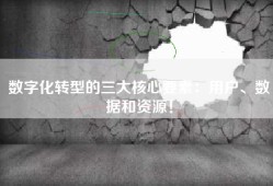 数字化转型的三大核心要素：用户、数据和资源！