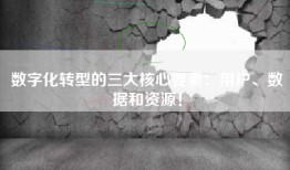 数字化转型的三大核心要素：用户、数据和资源！