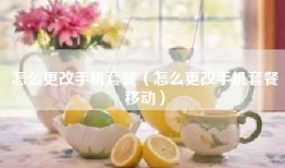 怎么更改手机套餐（怎么更改手机套餐移动）