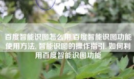 百度智能识图怎么用,百度智能识图功能使用方法, 智能识图的操作指引, 如何利用百度智能识图功能