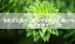 手机怎么照一寸照片（手机怎么照一寸照片免费）