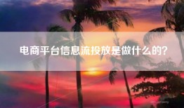 电商平台信息流投放是做什么的？