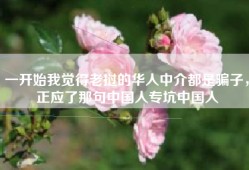 一开始我觉得老挝的华人中介都是骗子，正应了那句中国人专坑中国人