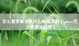怎么看苹果手机什么时候买的(iphone怎么查激活日期)