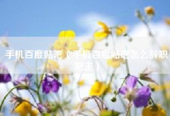 手机百度贴吧（手机百度贴吧怎么辞职吧主）