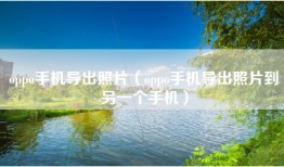 oppo手机导出照片（oppo手机导出照片到另一个手机）