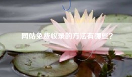 网站免费收录的方法有哪些？