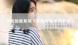 手机智能系统（手机智能系统管家）