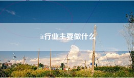 it行业主要做什么