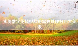实施数字化转型战略需要处理好四大关系
