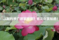 wifi贴码推广哪家靠谱？看完你就知道！