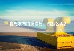 我想发布招聘信息，该怎么弄？