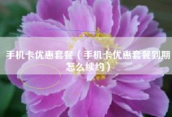 手机卡优惠套餐（手机卡优惠套餐到期怎么续约）