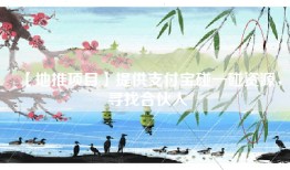 【地推项目】提供支付宝碰一碰资源，寻找合伙人