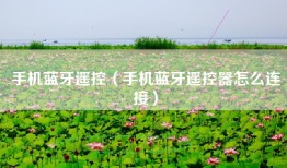 手机蓝牙遥控（手机蓝牙遥控器怎么连接）